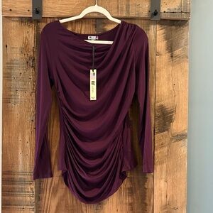 Kut from the Kloth Rich Plum Drape Blouse- NWT